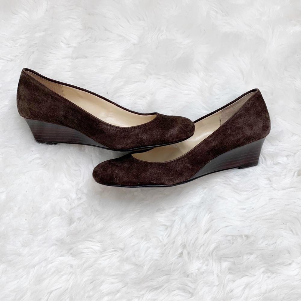Calvin Klein brown dress wedges Baylor RELISTED - Picture 1 of 8